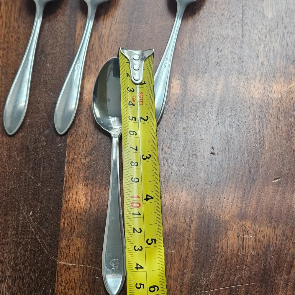 Vintage WMF Cromargan Germany Line 4 Place Oval Spoons 6in set